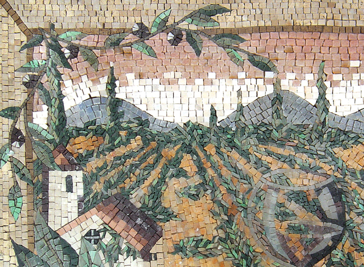 Handmade Wine and Grapes Marble Mosaic Tile: Kitchen Backsplash