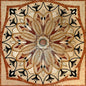 40" Floral Marble Mosaic Tile: Botanical Medallion Art