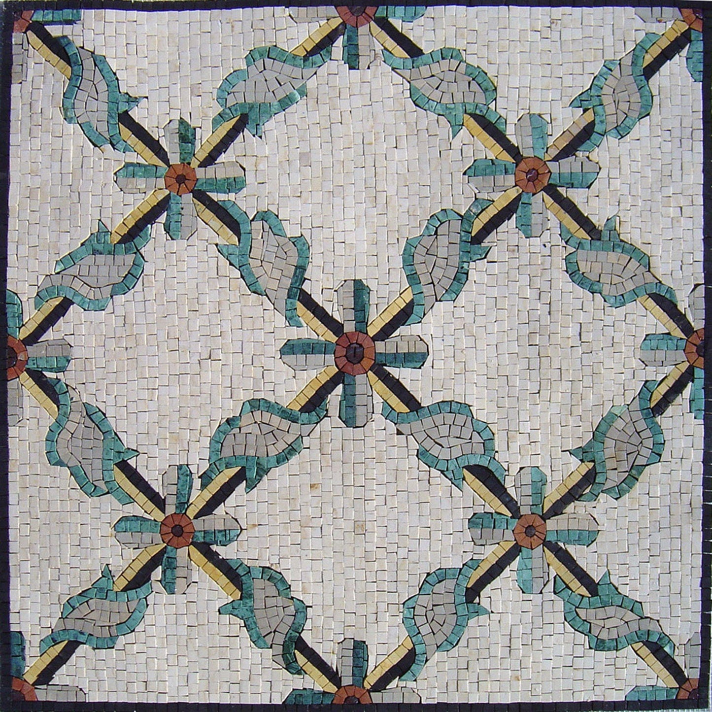 24" Handmade Marble Mosaic Square Floor Interior Home Décor Art Tile Stone.