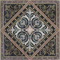 40" Medallion Marble Mosaic Tile: Geometric Inlay Artwork