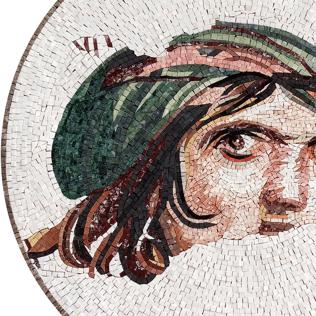 ZEUGMA MOSAIC TILES| Gypsy Girl Art Reproduction Medallion Mosaic Tiles | Roman Masterpiece Mosaic Tiles For House Warming
