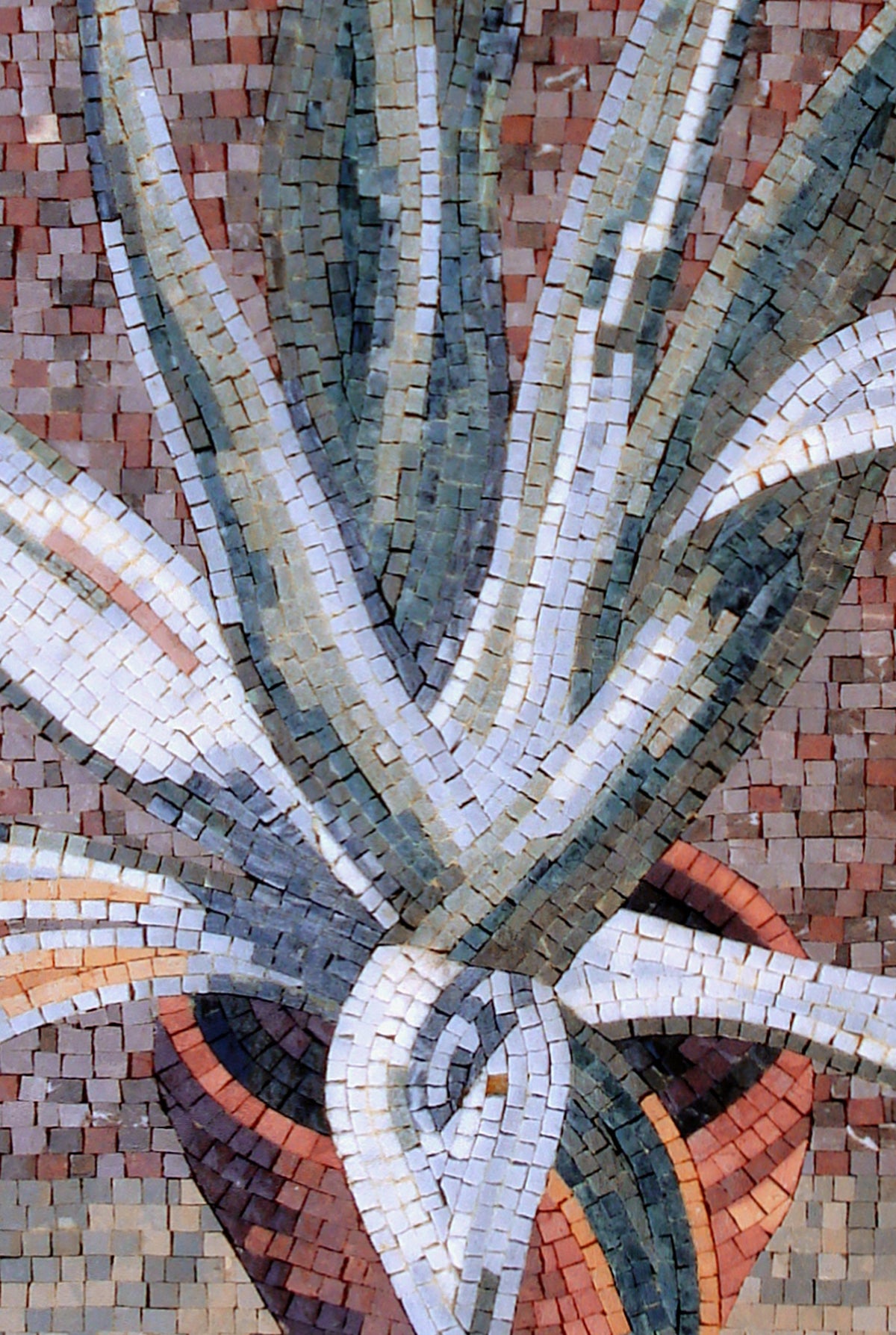 Aloe Vera Marble Mosaic Tile Art: Tropical Wall Hanging