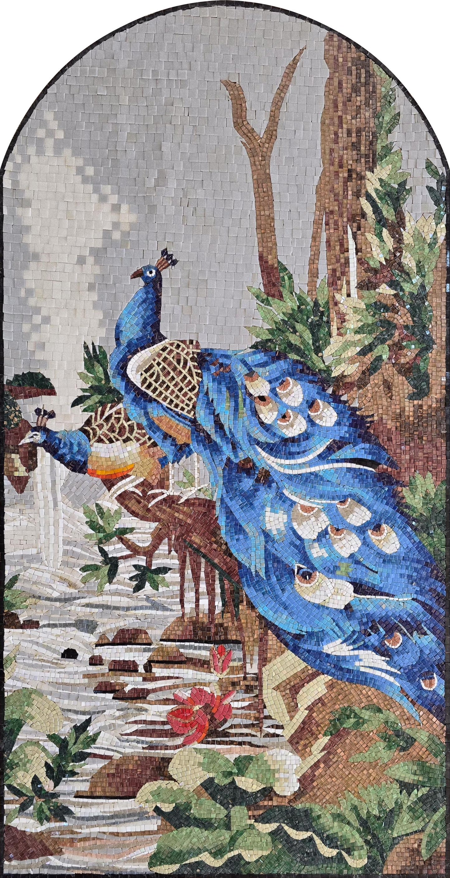 Custom Handmade Peacock Mosaic – Mosaic Glass Wall Art, Luxury Decorative Tile, Personalized Mosaic Art