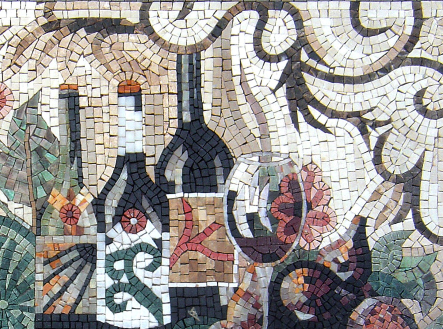 Handmade Wine Mosaic Art: Kitchen Backsplash Tile Wall Decor