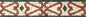 4″ Crimson and Cream Decorative Patterned Border Mosaic