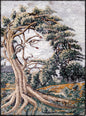 Jesus Face Tree Mosaic Art: Handmade Marble Tile Mural