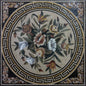 Handmade Marble Mosaic Tile Art: Flowers & Vine, 48" Wall Decor