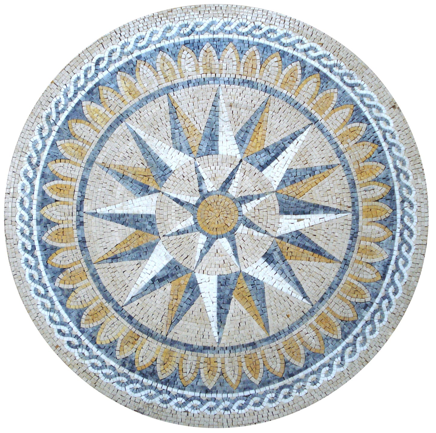 Elegant 72" Handmade Floral Pattern Medallion Marble Mosaic Art Tile Stone Décor