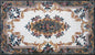 Floral Marble Mosaic Rug: Handmade Stone Art (104” x 60”)