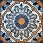Handmade Marble Mosaic Medallion: Geometric Floral Tile, 48” Square