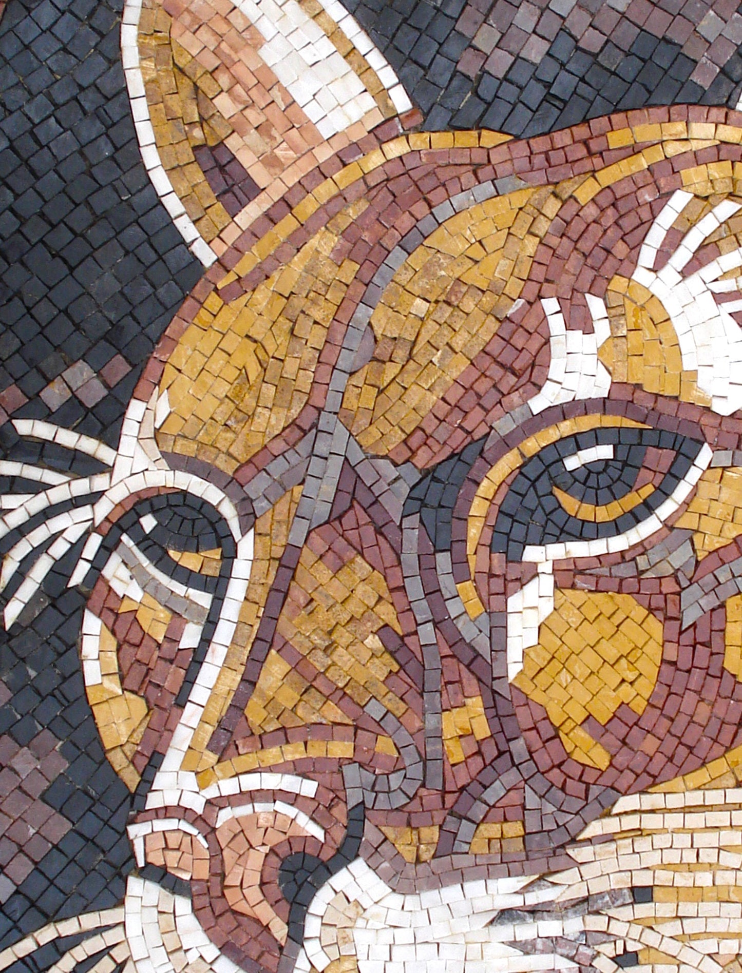 Handmade Cheetah Mosaic Tile Art: Wild Jungle Decor (36" x 28")