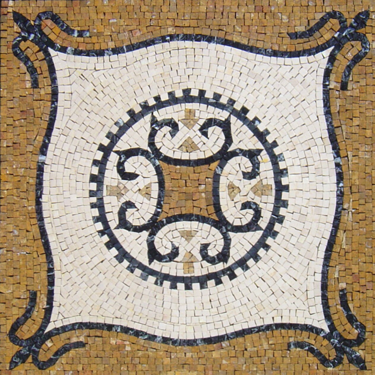 36” MEDALLION MOSAIC TILES | Square Shape Pattern Mosaic Tiles For Living Room | Tiles For Interior And Outdoor Entry And Walls