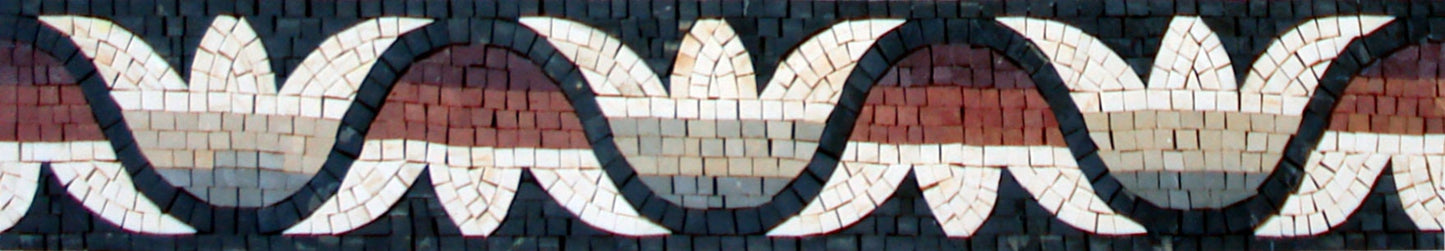 Floral Mosaic Tile Border: 4" Bathroom Wall Decor