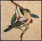 Handmade Bird Mosaic Tile Art: Colorful Marble Wall Decor (16x16)