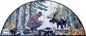 120"x50" Man with Deer Mosaic Wall Art – Wildlife Scene, Nature-Inspired Home Decor, customization available