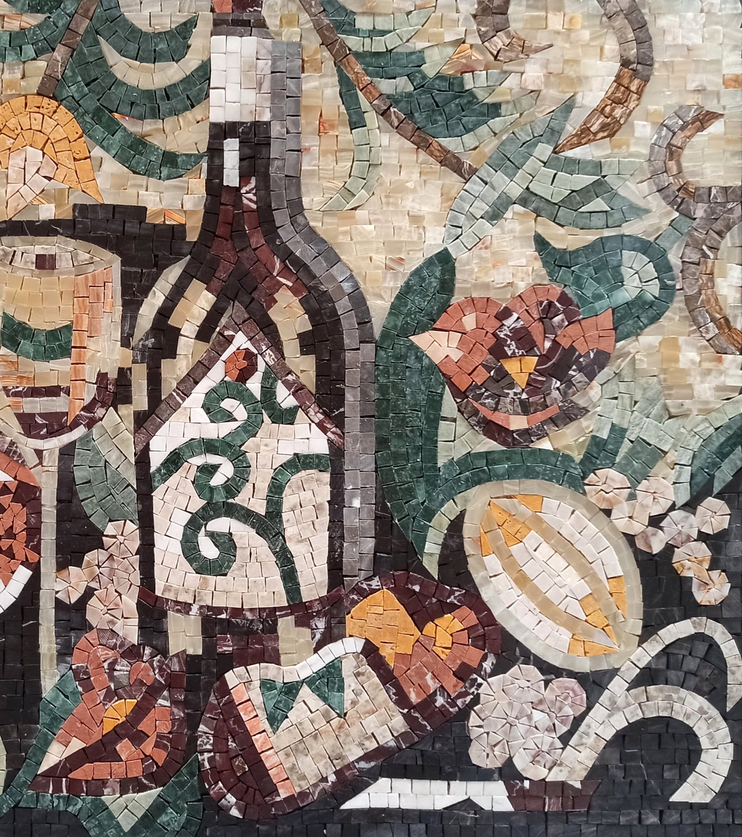 MOSAIC KITCHEN BACKSPLASH -Tuscan Still-Life Scene with Lemons Mosaic Wall Art