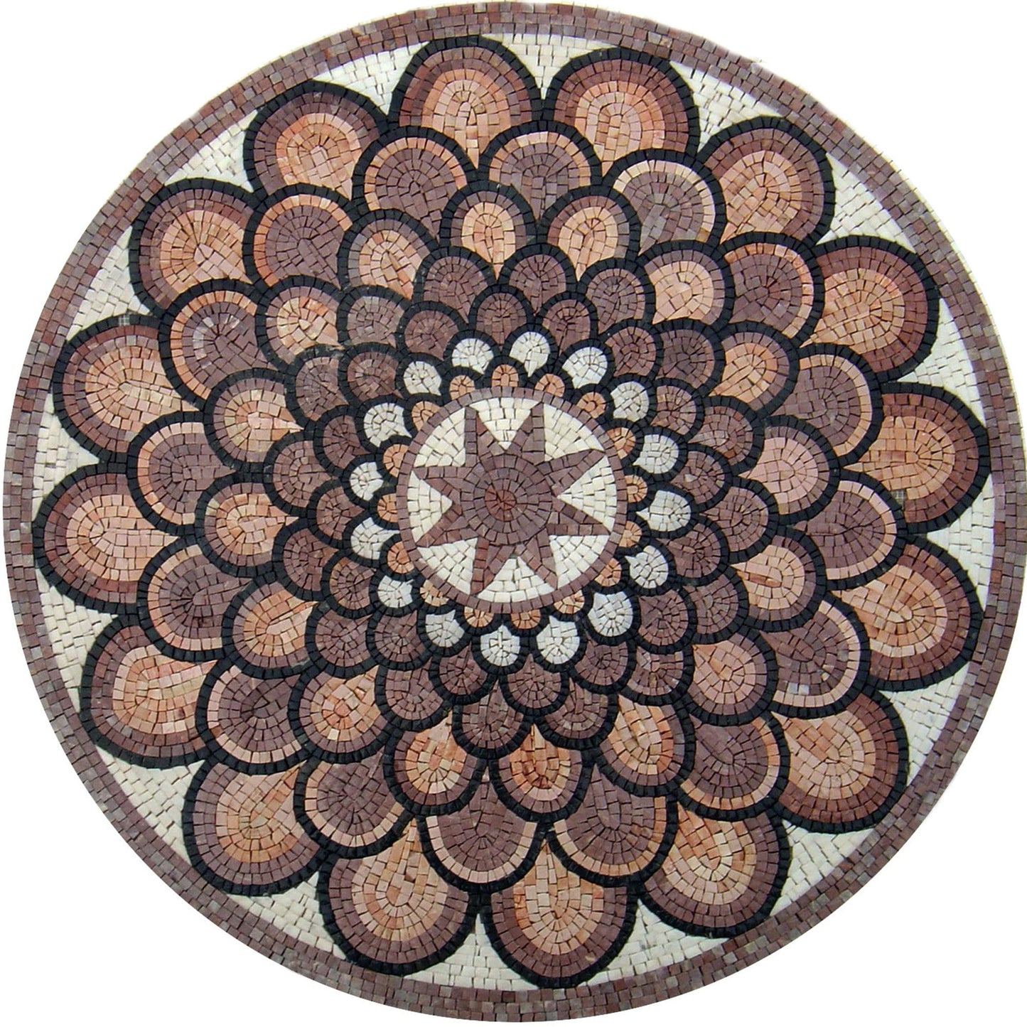 Enchanted Splendor - Handcrafted Natural Stone Floor Medallion Mosaic Art Tiles - Customization available
