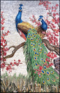 Handmade Peacock Mosaic Tile Art: Indoor/Outdoor Wall Decor (52” x 34")