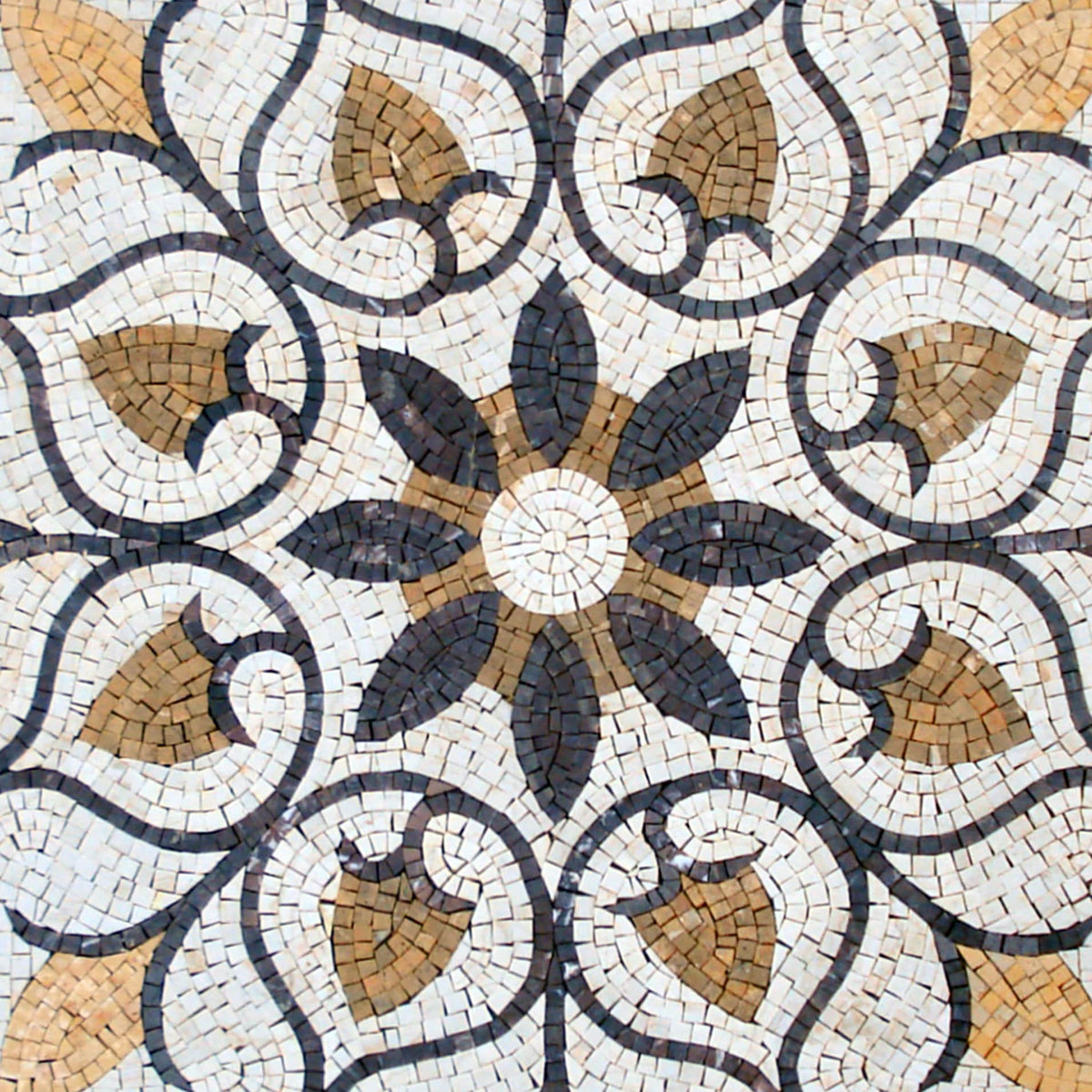 32” MEDALLION MOSAIC TILES | Geometrical Pattern Floral Tiles For House Warming | Tiles For Interior And Outdoor Hallway Entry And Walls