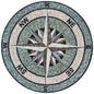 NAUTICAL COMPASS MURALS | Round Shape Flooring Mosaic Tiles for Home Decor | Indoor and Outdoor Tiles for New Home