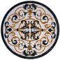 Handmade Marble Mosaic Medallion: 20-Inch Round Geometric Tile Art
