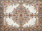 Handmade Marble Mosaic Rug: Floral Medallion, Stone Tile (80” x 60")