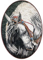 Handmade Horse Mosaic Tile Art: Marble Stone Mural (32” x 24”)