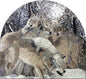 Handmade Snowy Wolf Mosaic Tile Art: Rustic Cabin Decor (80” x 72")