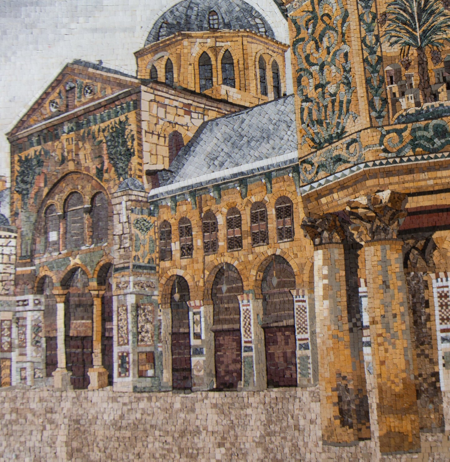 Handmade Umayyad Mosque Mosaic: Damascus Syria Marble Wall Art