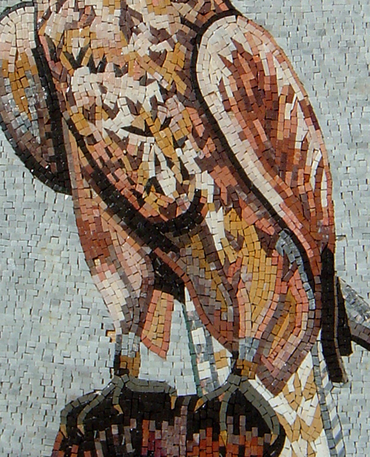Handmade Falcon Mosaic Tile Art: Marble Bird Wall Decor (36x28 in)