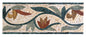 Botanical Mosaic Border: Floral Marble Tile, Bathroom Wall Decor (8"x40")
