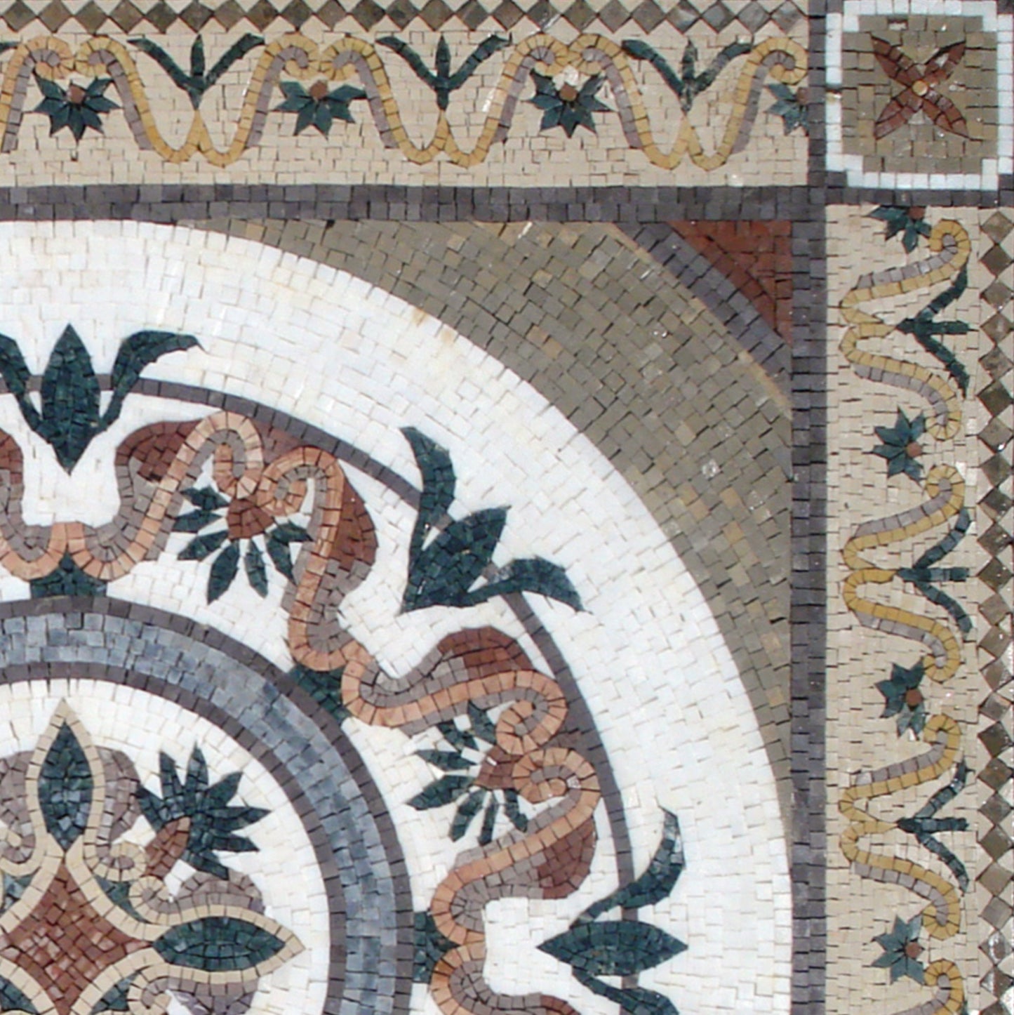 48” GEOMETRICAL FLORAL TILES | Square Shape Floral Tiles For Living Room Floor | Tiles For Interior And Outdoor Entry Floor And Wall