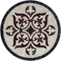 Handmade Marble Mosaic Medallion: 20" Leaf Pattern Tile Art