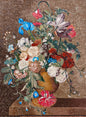 Handmade Marble Mosaic Art: Flowers in Urn, Jan van Huysum Style