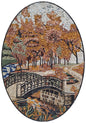 Handmade Marble Mosaic Mural: Bridge Botanical View (40” x 28”)