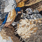 Handmade Bird Mosaic Tile Art: Mother Feeding Chicks, Stone Wall Decor