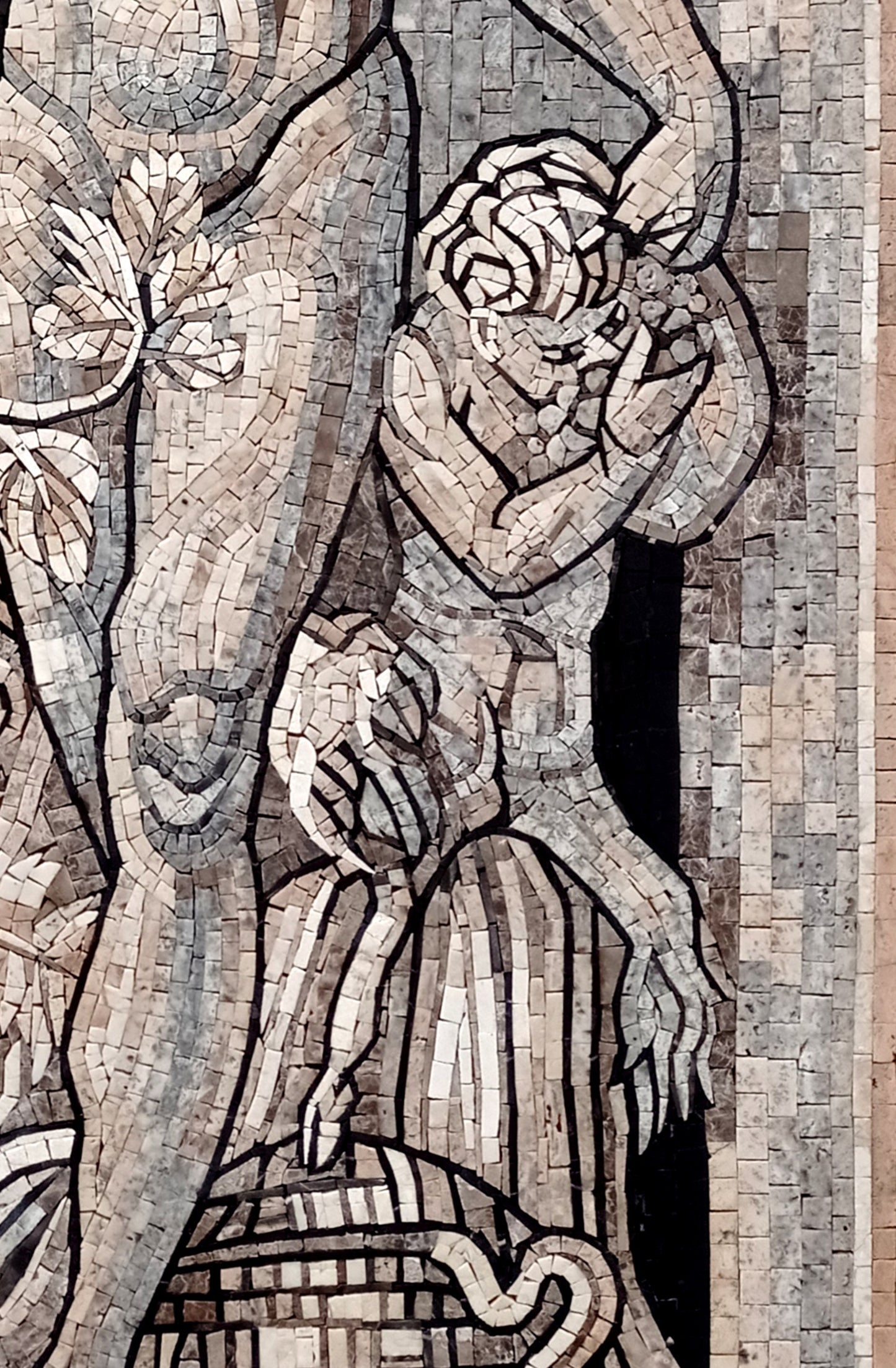 Dionysus Mosaic Tile: Handmade Greek God Bacchus Art (60” x 36”)