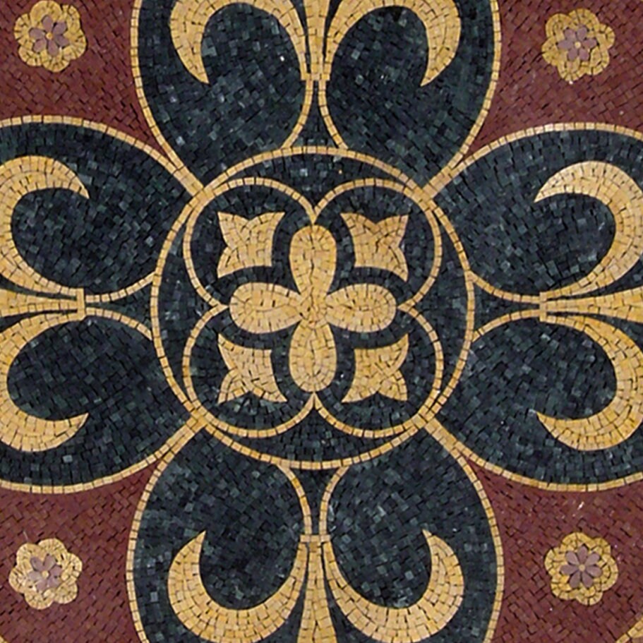 Elegant Harmony - 32-Inch Handmade Pattern Mosaic Medallion - Natural Marble Tile Décor - Customization available