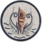 16-Inch Fish Mosaic Medallion – Custom Handmade Marble Tile Art, Customization available