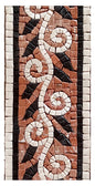 Handmade Marble Mosaic Tile Trim: White Vine & Black Leaves Border