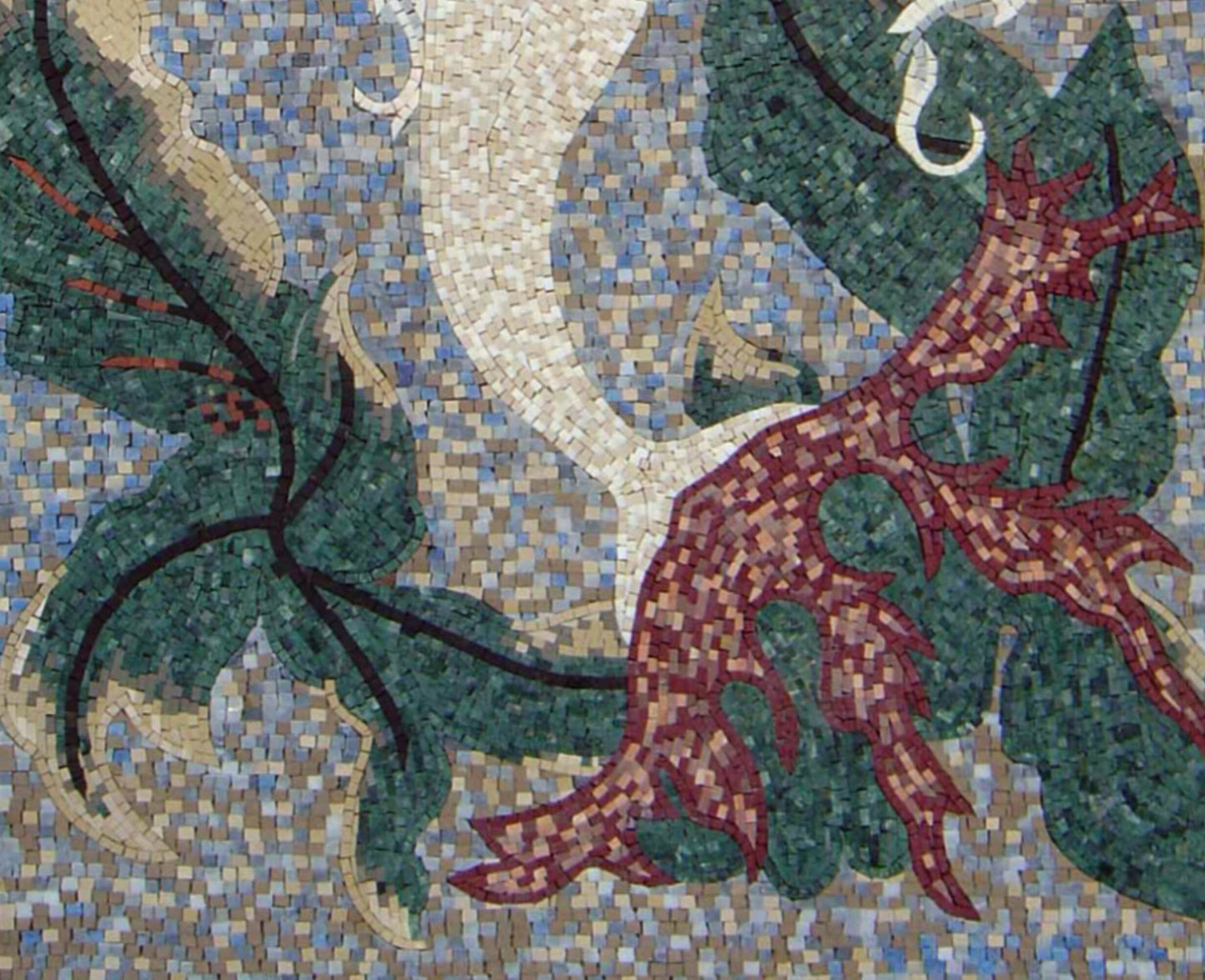 Handmade Mermaid Mosaic Tile Art: Sea Life Marble Backsplash