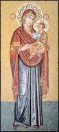32"x69" Mother Mary and Baby Jesus Mosaic –Byzantine Christian Decor, Customization available