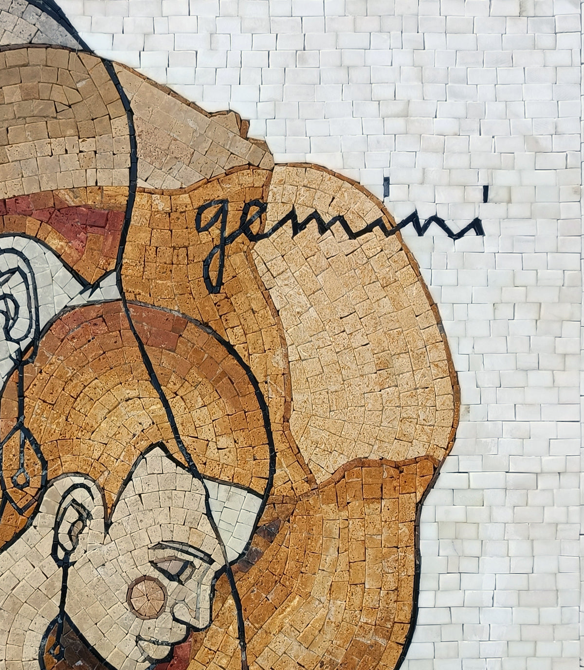 Handmade Gemini Zodiac Mosaic Tile Mural: Astrologist Room Decor