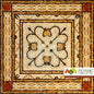 Floral Mosaic Tile: 40” Square Marble Mural, Indoor/Outdoor