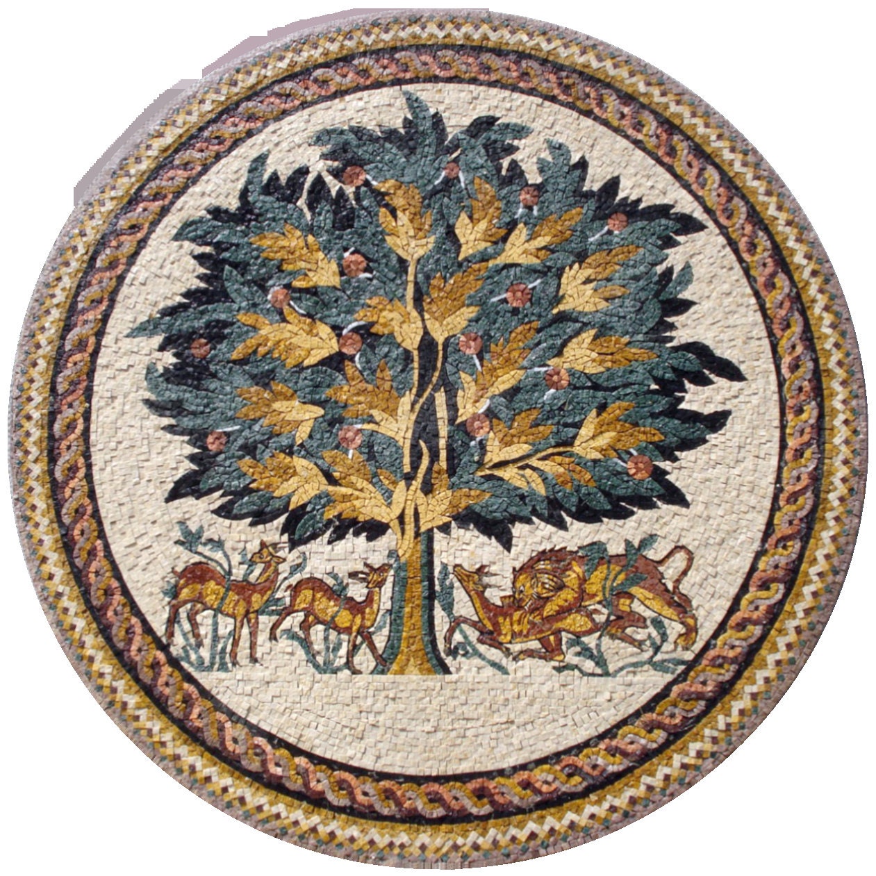Tree of Life Mosaic Art Tile: Hisham's Palace Reproduction