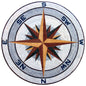 Semper Fi Elegance - 36" Handmade Marines Rose Compass Round Marble Mosaic Art Tile - Customization available