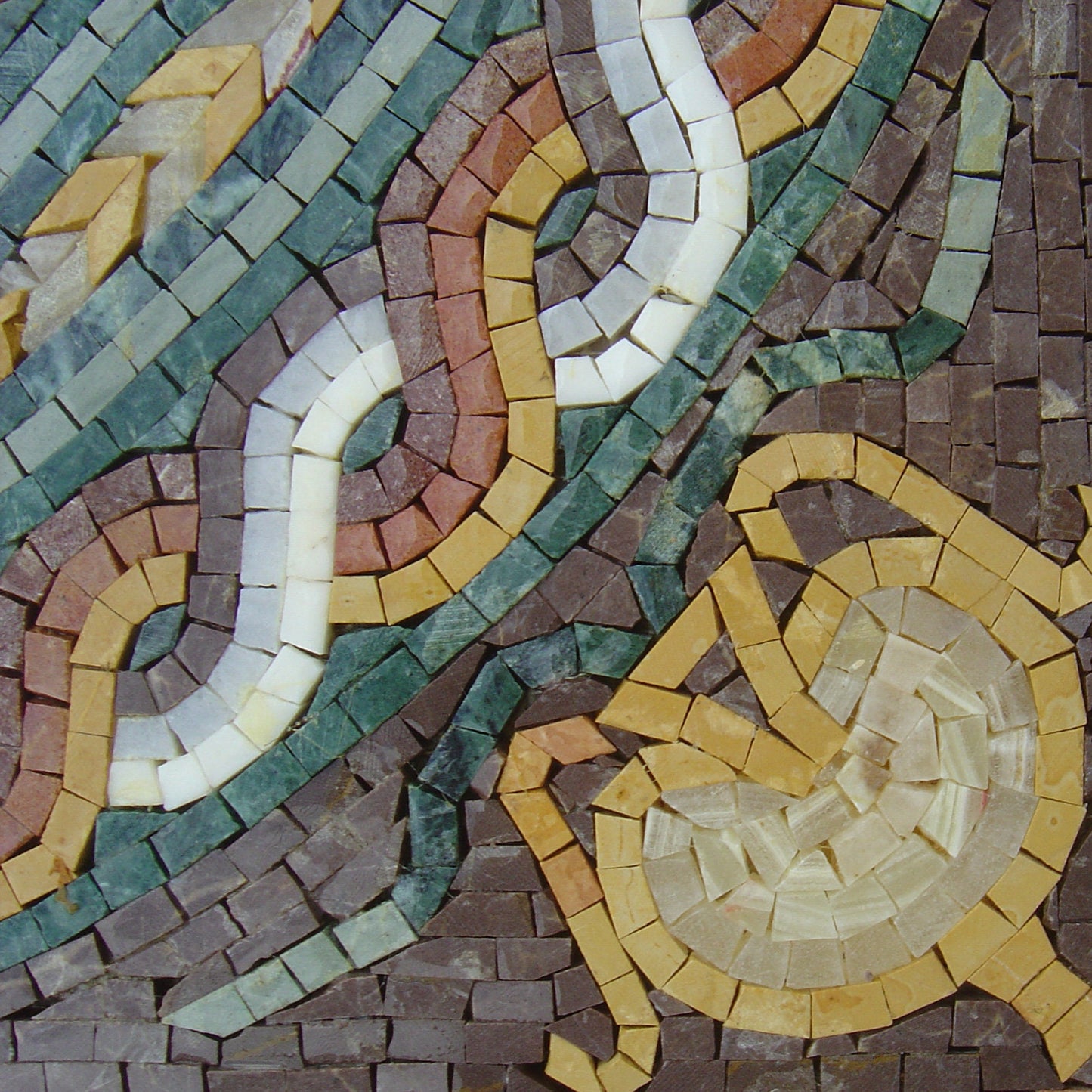 24" Geometric Marble Mosaic Tile: Handmade Square Pattern