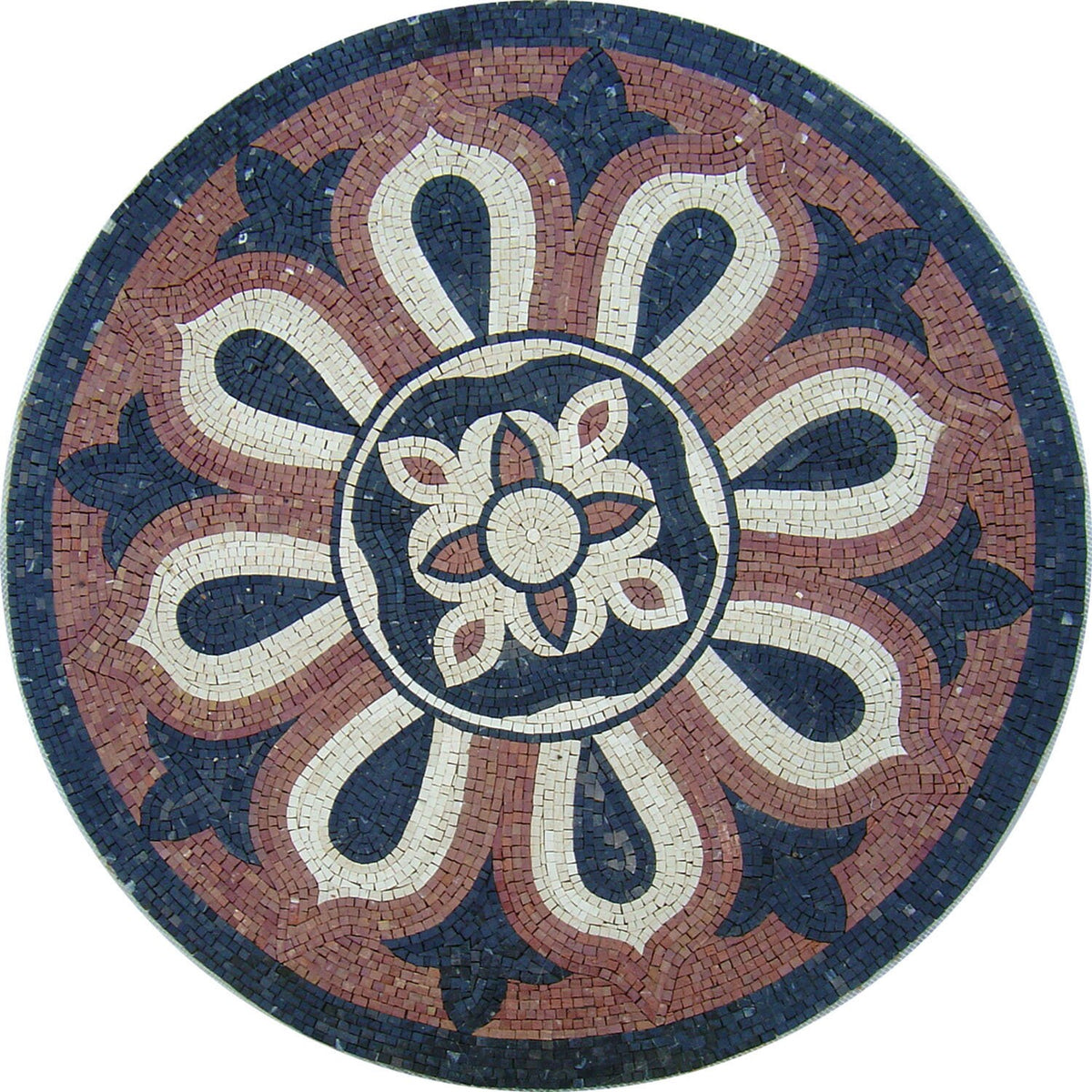 Nature's Harmony - Handmade Natural Stone Floor Medallion Mosaic Art Tiles - Customization available