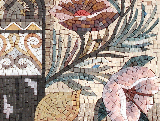 Handmade Marble Mosaic Tile Art: Wine & Nature Backsplash