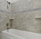 6″ Interlocking White Circle Pattern Mosaic – Modern Geometric Tile Border, Customization available